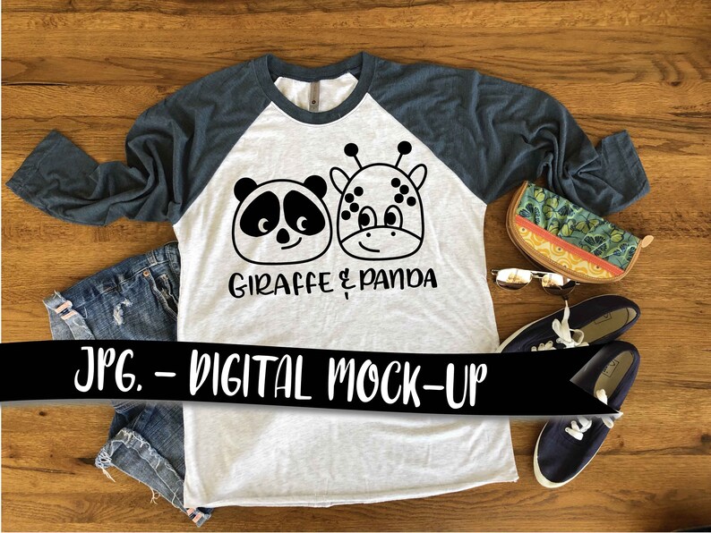 Download Next Level 6051 3/4 Sleeve Raglan Flat Lay Baseball Tee Mock | Etsy