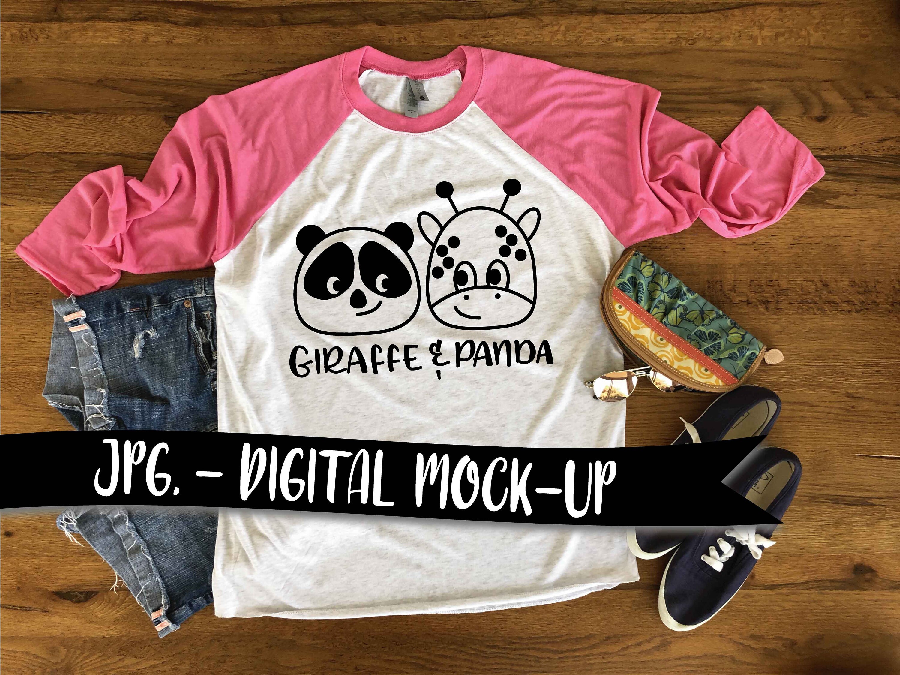 Next Level 6051 3/4 Sleeve Raglan Flat Lay Vt Pink/htr Wht