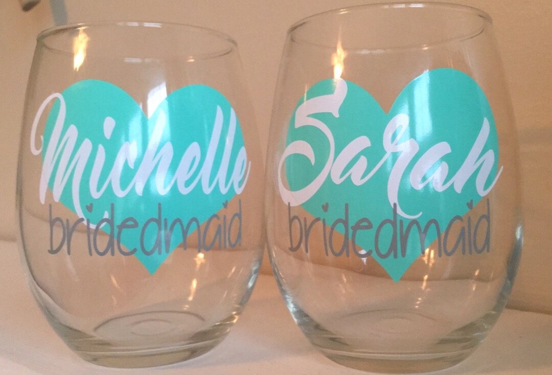 Personalized Wine Glasses, Bachelorette Party, Bridal Party Wine