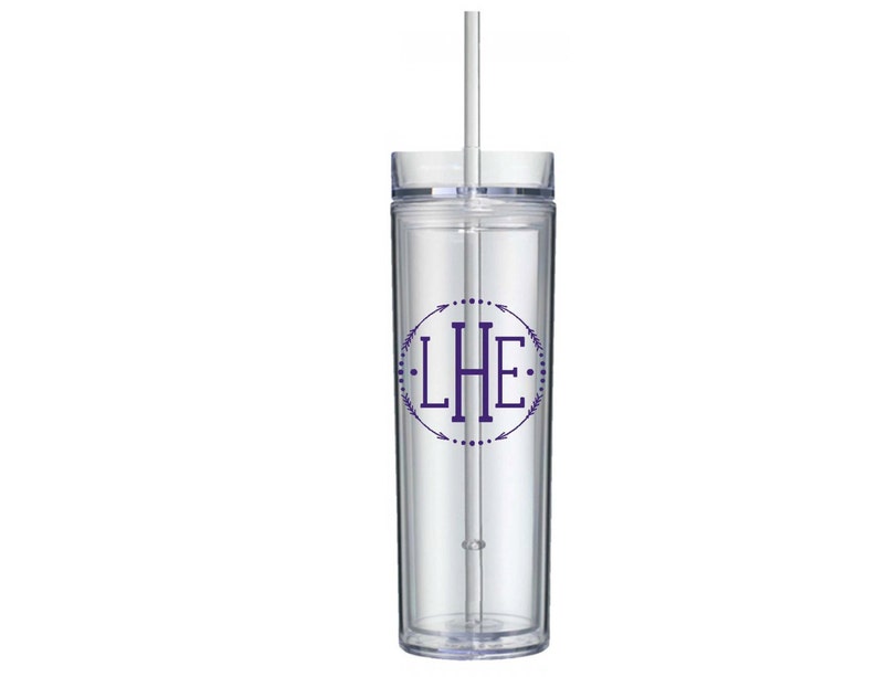 Monogram Cup, Personalized Monogram Tumbler, Monogram Tumbler, Skinny Tumbler, Arrow Monogram Tumbler, Personalized Drinking Cup, Bridesmaid image 4