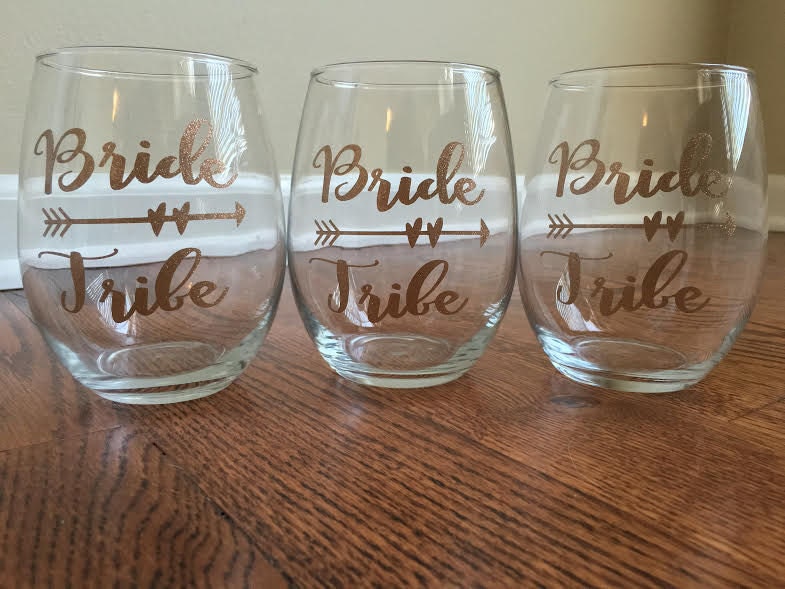 Bride Tribe Wine Glasses Bridal Party Wine Glasses Etsy