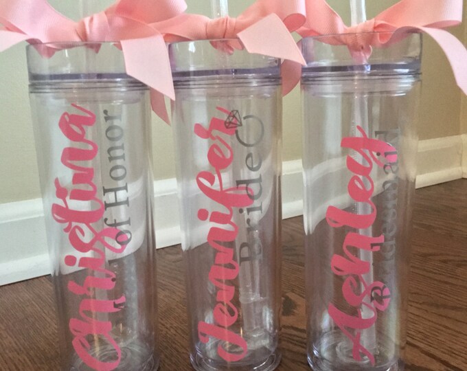 Wedding Tumblers, Customized Tumblers, Personalized Tumblers, Bridesmaid Tumblers, Bridal Party Gifts, Bridesmaid Gift, Bridesmaid proposal