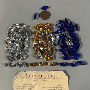 Vintage Navettes. NOS. 15x7mm, plexi Navettes. Sold by Gross (144 pcs).