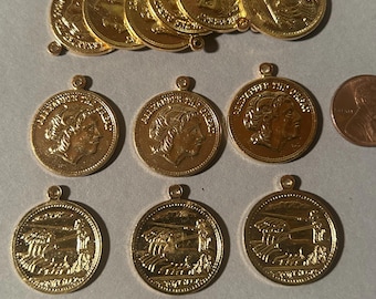 23mm pendant coins, jewelry making. Lot of 6 pcs.