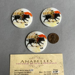 Vintage Cabochons. NOS. 38mm, Glass cabochons. sold by lots of 3 pieces.