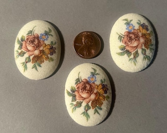 40x30mm, Vintage Cabochons, Jewelry making. Lot of 3 pcs.
