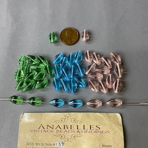 Czech beads. 13x8mm Elongated Glass beads. Sold by lots of 12 beads.