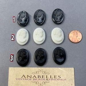 25x18mm,Vintage cabochons, Jewelry making,(3 pcs)