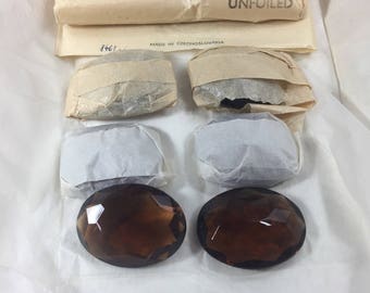 Cabochões de vidro de 40 x 30 mm, para confecção de joias. Lote com 4 peças.