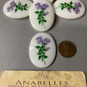 Vintage cabochons. NOS. 40x30mm. Glass cabochons. Sold by piece.