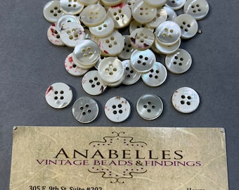 NOS 11mm Shell Buttons, Craft Embellishments (Set of 50)