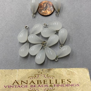 15 x 8 mm Krople ze szkła vintage, do wyrobu biżuterii, (12 szt.)