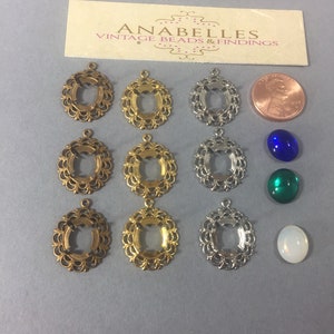 Vintage  filigree settings. Anavbf. Sold by lots of 12 pieces.