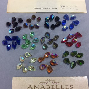 Vintage Drops. NOS.  10x6mm, Czech Tear Drops. Sold by lots of 24 pieces.