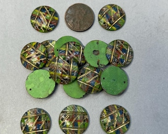 18mm, Vintage cabochons, Embellishments, craft Art supplies. (12 pcs)