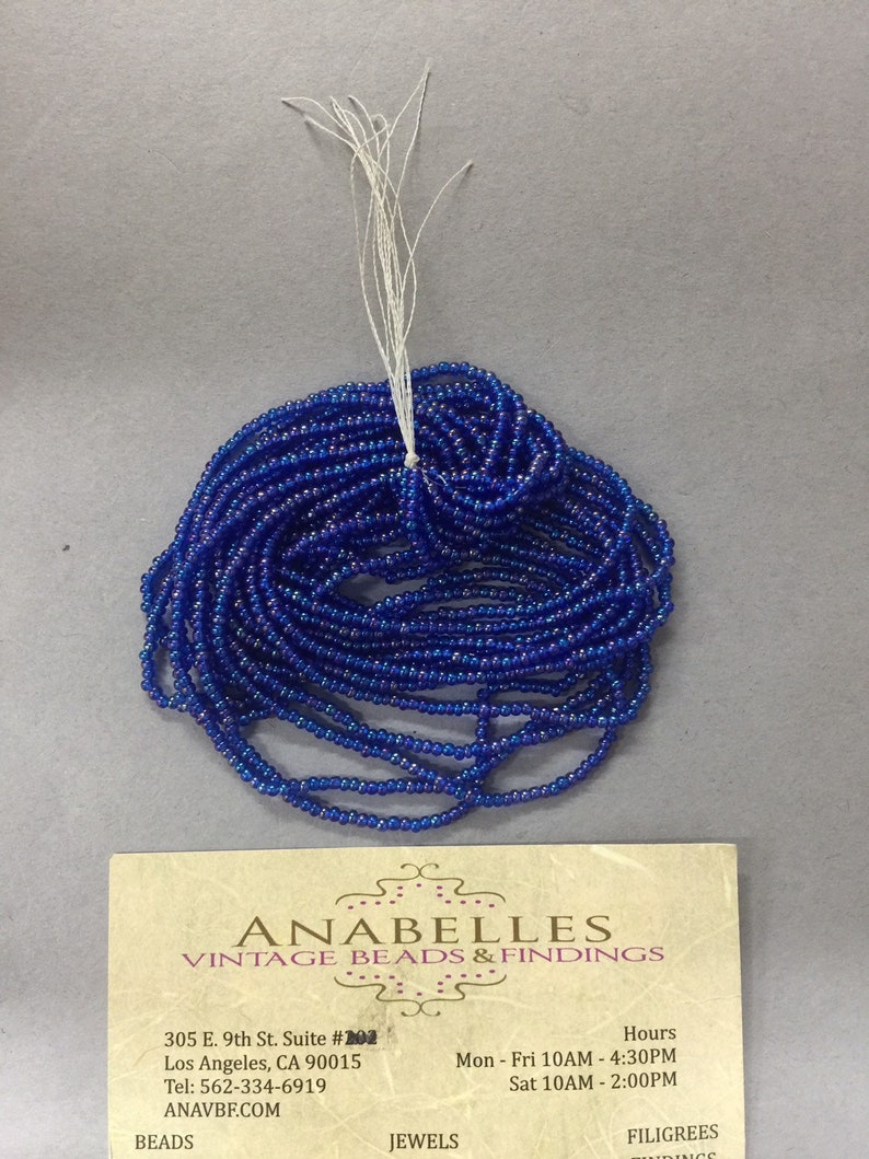 Czech beads Sold by bunch of 6 strands. 110 seed beads #177 royal iris Nos seed beads NOS Anavbf Vintage