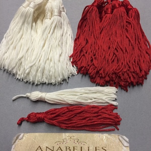 Tassels. NOS. Vintage Tassels. Sold by lots of 24 pieces.