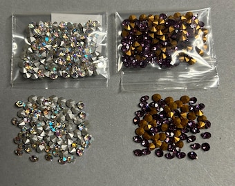 25-PP, pointed back rhinestones, Jewelry making supplies. 1 Gross (144 pcs)