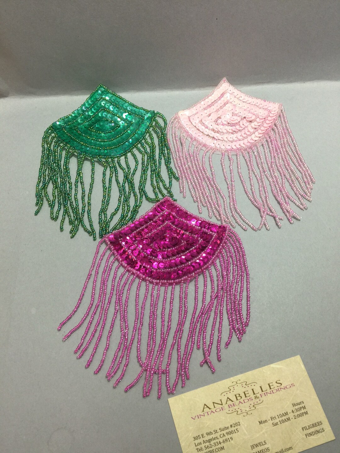 Vintage Appliques. NOS. Fan Shaped. Appliques W/fringe. Sold by Piece ...