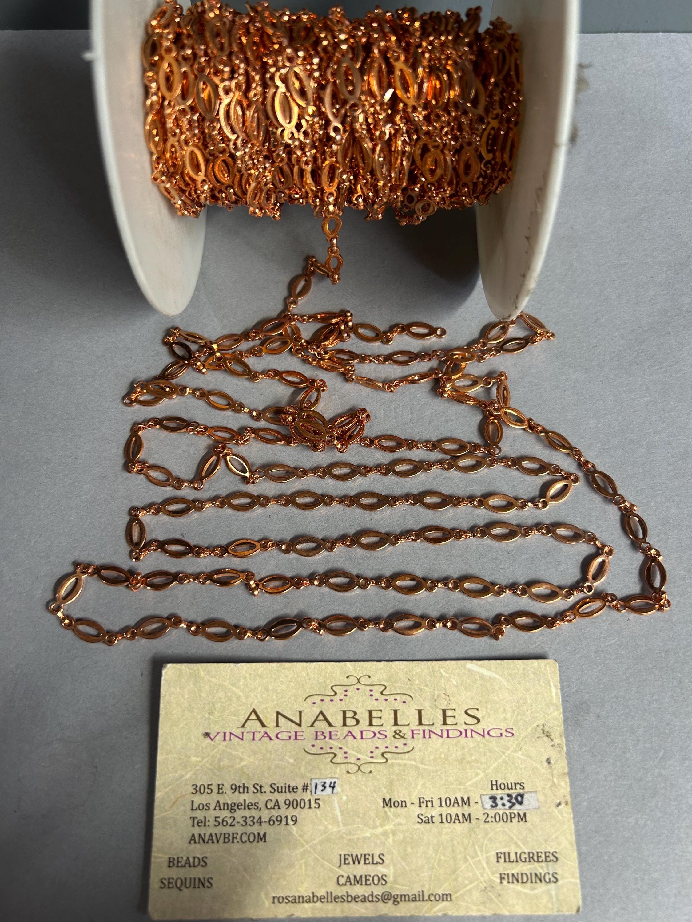 Metal Findings. NOS. 5mm. Lovely, Copper Tone Chain. Sold by