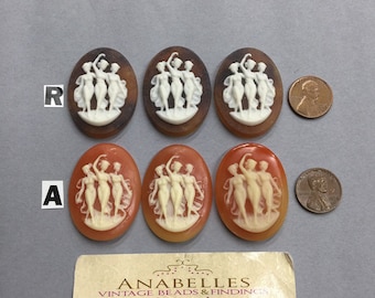 40x30mm Vintage Cabochons, Jewelry making,(3 pcs)