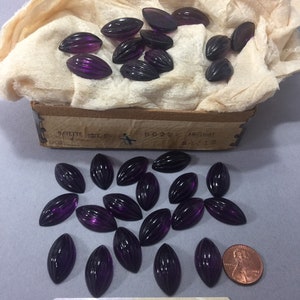 Vintage Cabochons. NOS. 24x13mm. glass cabochons. Sold by lots of 4 pieces.