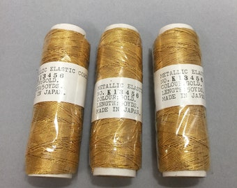 Vintage Gold Metallic Elastic Cord, 50 Yard Spool