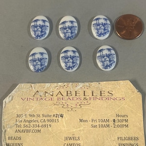 Vintage Cabochons. NOS. 18x13mm Glass cabochons. sold by lots of 6 Pcs.