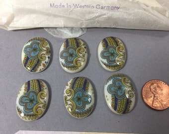 25x18mm Vintage Cabochons, Jewelry making, (3 pcs)