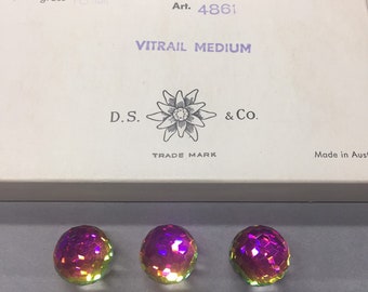 Vintage Cabochon. NOS. 16mm. ART. 4861 Crystal Vitrail Fireballs. Sold by piece.