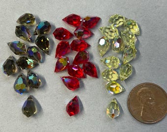 10x6mm Vintage drops, Jewelry making, (12 pcs)