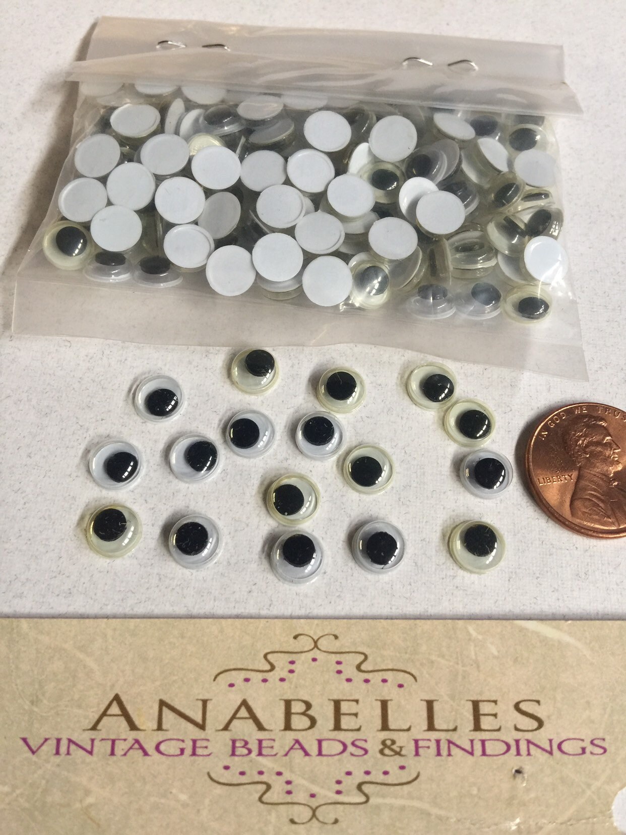 Moveable Eyes. Nos. 7mm Moveable Eyes. Plastic Eyes. Sold by Etsy