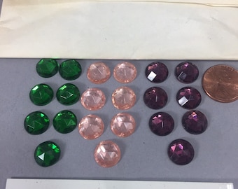 11mm, glass jewels, Jewelry making, (12 pcs)