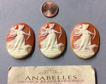 40x30mm, Vintage Cabochons,Jewelry making, (3 pcs)