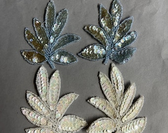 Vintage appliqués, embellishments supplies. 2 pc set
