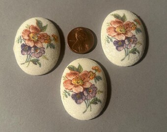 40x30mm, Vintage Cabochons, Jewelry supplies. Lot of 3 pcs.