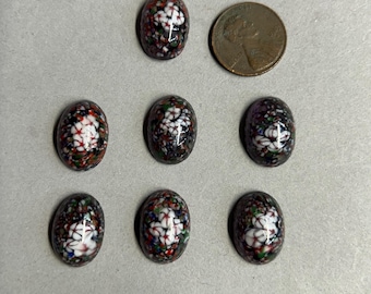 18x13mm Vintage cabochons, Jewelry making supplies. Lot of 6 pieces.
