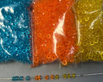 6x3mm Plastic Rondells, Jewelry making, (1000 pcs)