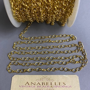 Metal findings. NOS. 5mm. Vintage chain. Sold by lots of 3 Ft.