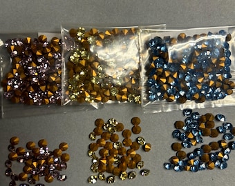 PP-25 pointed back rhinestones, Jewelry making supplies. 1 gross (144 pcs)