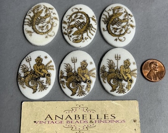 Zodiac signs, 40x30mm, Jewelry supplies. Lot of 3 pieces.