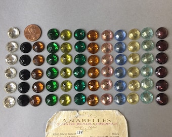 13mm, Vintage Cabochons, Jewelry making, (6 pcs)