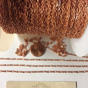 Metal findings. NOS. 2mm. Copper plated chain. Sold by lots of 3 Ft