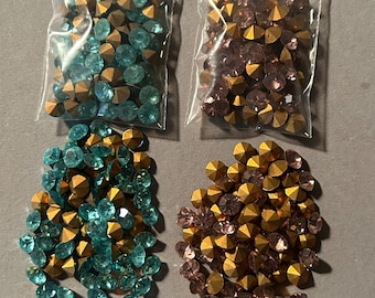 Pointed back rhinestones, jewelry making supplies. 6mm (SS29) Lot of 72 pcs.