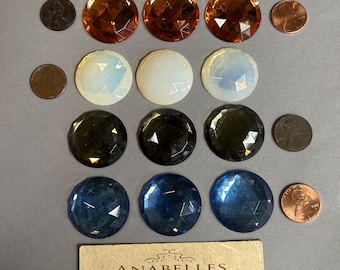 30mm, Vintage Glass jewels, Jewelry making, (3 pcs)