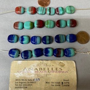 Vintage beads. NOS. 14x12mm, rounded rectangles shaped. Sold by lots of 12 pieces.