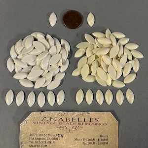 Vintage Cabochons. NOS. 15x7mm plexi navette. Sold by Gross (144 pcs).