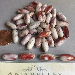 Japanese beads. NOS. 15x7mm. Lovely, Vintage glass beads. Sold by lots of 12 pieces.