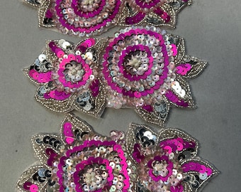 Beaded Appliqués, Craft, Embellishments, (3 pcs)