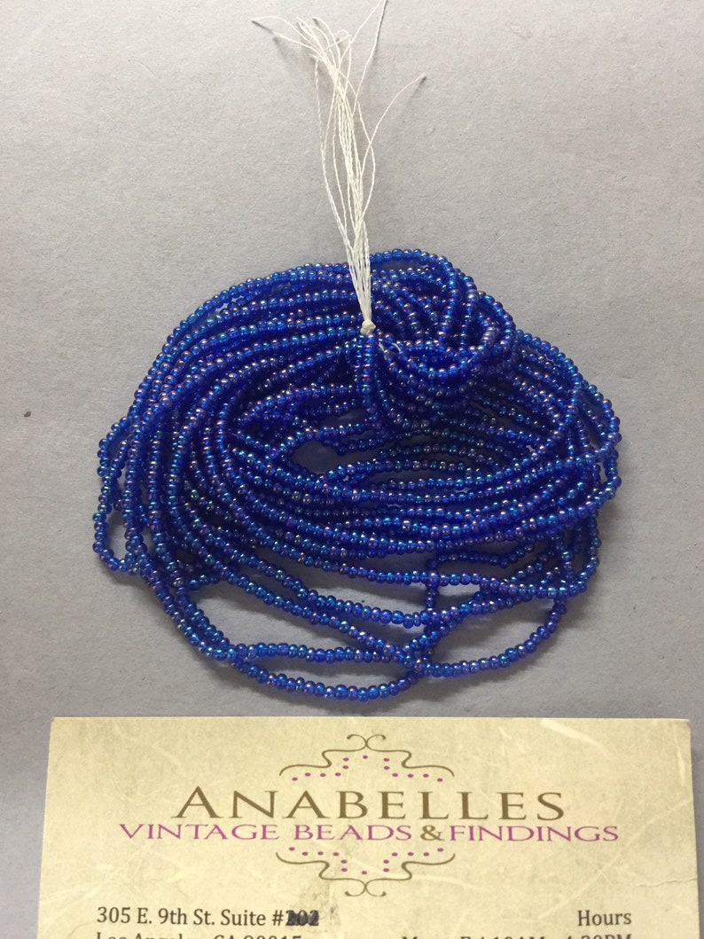 Czech beads Sold by bunch of 6 strands. 110 seed beads #177 royal iris Nos seed beads NOS Anavbf Vintage